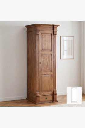 Massiver Garderobenschrank Kiefernholz braun 71x196x69 cm